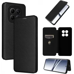 Phonesta Carbon Fiber Skin Peněženkové pouzdro pro Xiaomi Redmi Note 15 4G/5G / Xiaomi Poco M8 - Černé