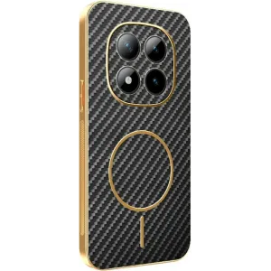 Phonesta Luxury Carbon Fiber Zadní kryt pouzdro s MagSafe pro Xiaomi Redmi Note 15 Pro Plus / Xiaomi Poco M8 Pro - Černé