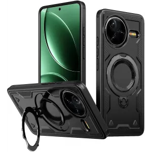 Phonesta MagLock Armor Zadní kryt pouzdro s kroužkem a MagSafe pro Xiaomi Poco F7 Pro/F7 Ultra - Černé