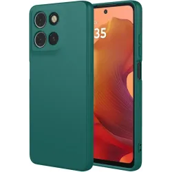 Phonesta Soft Silk Silikonový Zadní kryt pouzdro pro Motorola Moto G17/G17 Power/G15/G15 Power - Tmavě zelené